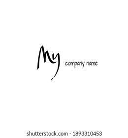 Initial My logo handwriting vector