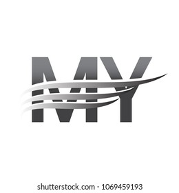 Initial MY wing logo, grey color vector logotype, logo for company name business and company identity.
