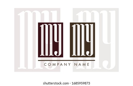 Initial MY YM M Y Letter Design Logo
