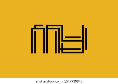 Initial MY YM modern monogram and elegant logo design, Professional Letters Vector Icon Logo on background.