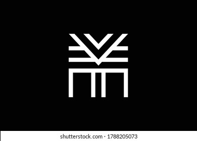 Initial MY YM modern monogram and elegant logo design, Professional Letters Vector Icon Logo on black background.
