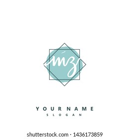 Initial MZ beauty handwriting logo vector