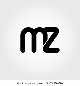 initial mz black business logo