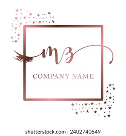 Initial MZ calligraphy company eye and eyelash handwriting