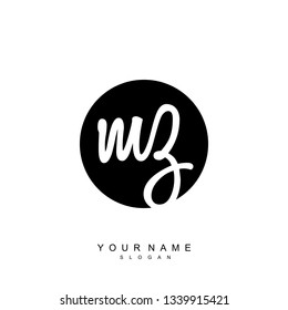 Initial MZ handwriting logo vector