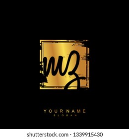 Initial MZ handwriting logo vector