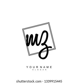 Initial MZ handwriting logo vector