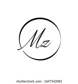 Plantilla vectorial de diseño de logotipo de letra MZ inicial. Diseño del logotipo de carta abstracta MZ