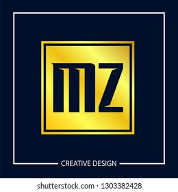 Initial MZ Letter Logo Template Design