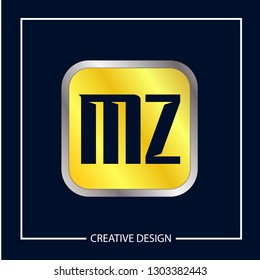 Initial MZ Letter Logo Template Design