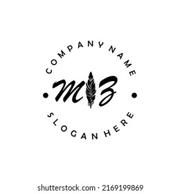 Initial MZ letter logo vector illustration