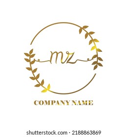 initial MZ logo vector handwriting signature Elegant branding art
