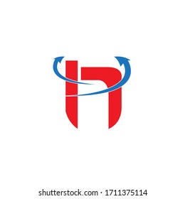 Initial N with arrow logo design