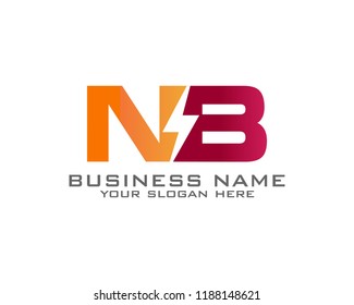 Initial N B logo concept with electric template vector