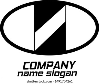 initial N, black logo icon
