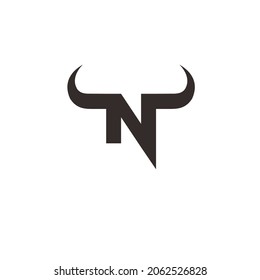 Initial N bull logo design