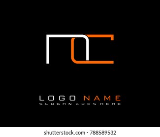 Initial N & C minimalist logo template vector