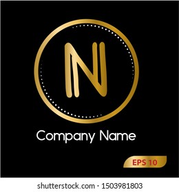 initial N circle ornament logo template vector illustration