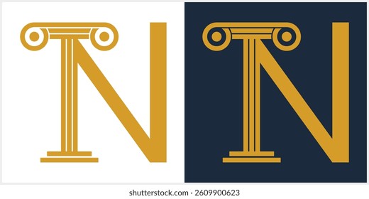 initial N concept, law logo design