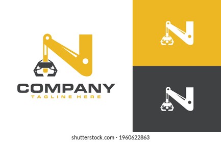 Initial N Crane Drill Logo	