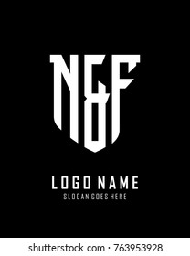 Initial N and F abstract shield logo template vector