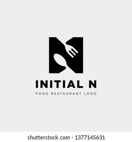initial n food equipment simple logo template vector icon abstract