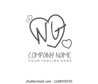 Initial N G with love logo template vector