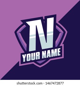 Initial N Gaming Logo Design Template Inspiration