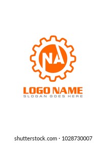 Initial N & A gear logo template vector
