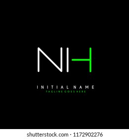 Initial N H minimalist modern logo identity vector