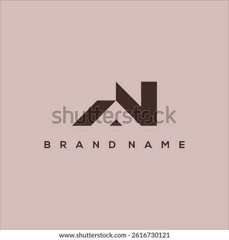 Initial N and house logo vector