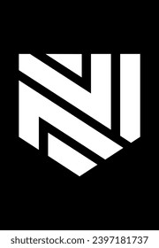 initial N idea line vector logo design