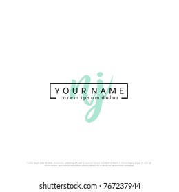 Initial N & J elegant logo template vector