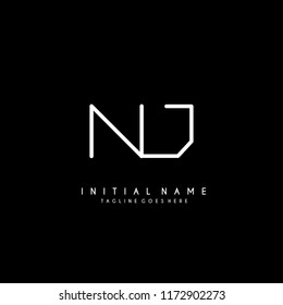 Initial N J minimalist modern logo identity vector
