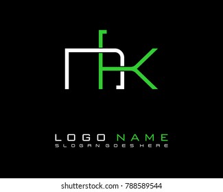 Initial N & K minimalist logo template vector