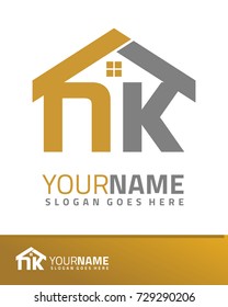 Initial N & K real estate logo template vector
