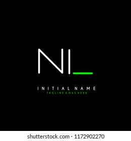 Initial N L minimalist modern logo identity vector