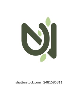 Initial N Leaf Nature Simple Business Creative Design Logo