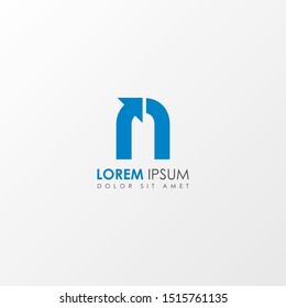 Initial n Letter Arrow icon logo design template element. Suitable for business, company group. Vector Illustration 