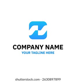 Initial N Letter Connect Fluid Logo Vector Abstract Illustration Icon Design Template Element