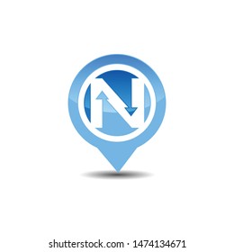 Initial N letter gps logo. GPS vector. GPS icon. Navigation vector logo. Navigation vector icon