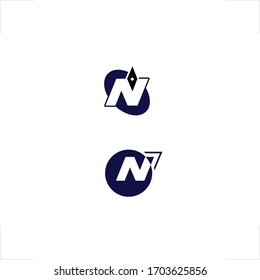 diseño inicial de la brújula del logotipo N