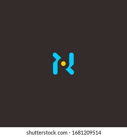 initial N letter logo connect design