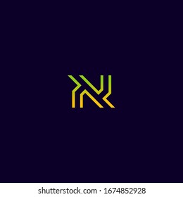  initial N letter logo design