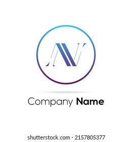 initial N letter logo design with circle element. N letter logo design vector template illustration.