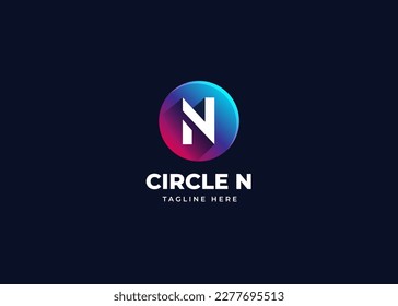Initial N Letter Logo Design with Gradient Circle Shape. Alphabet vector element