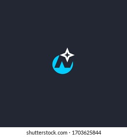 initial N letter logo star design