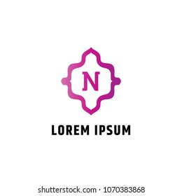 Initial N Letter With Simple Asbstract Shape. Can be adapt to Corporate identity, logo, icon, symbol and brand identity