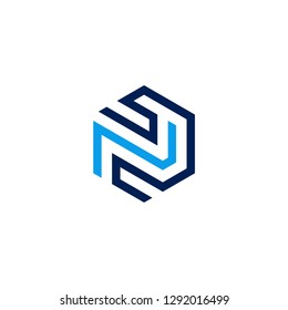 initial N letter N technology IT combination N