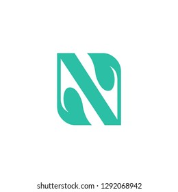 initial N letter N technology IT combination N